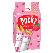Glico Pocky Strawberry Cream Covered Biscuit Sticks 3.81oz(108g) 9 Packs, 글리코 포키 딸기 패밀리팩 3.81oz(108g) 9팩, 格力高  Pocky Strawberry Cream Covered Biscuit Sticks 3.81oz(108g) 9 Packs