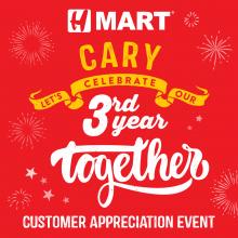 H Mart Cary (NC) The Third Year Anniversary Event!