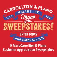 H Mart Carrollton & Plano Thank You Sweepstakes Event!