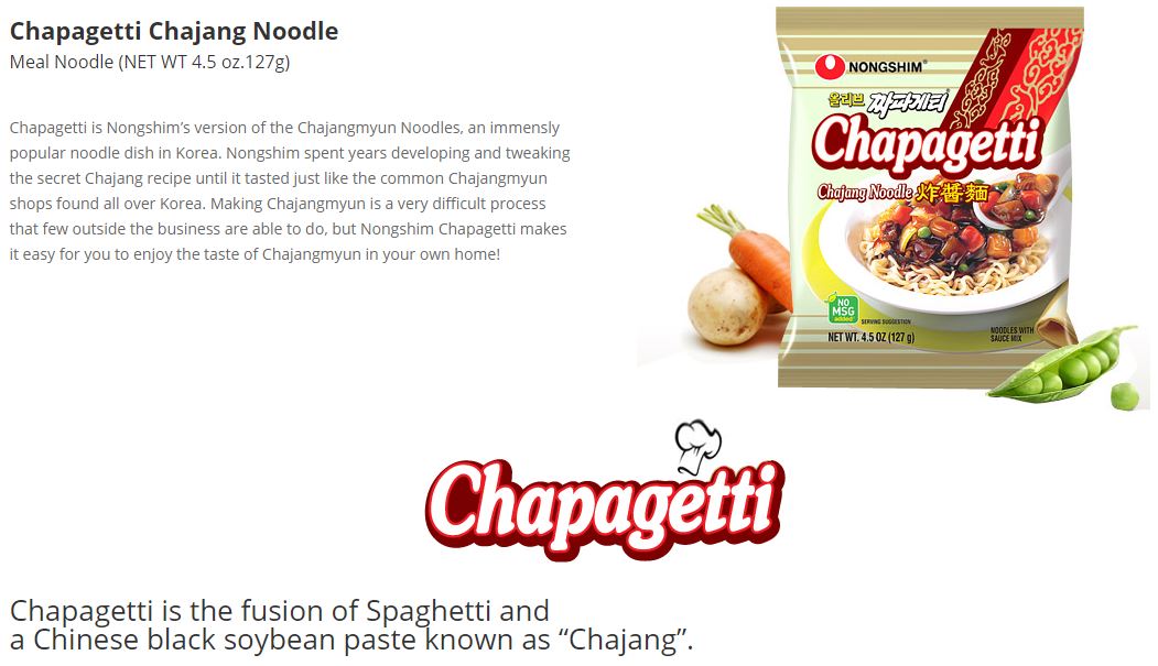 Chapagetti Chajang Noodle 4.5oz(127g) 4 Packs