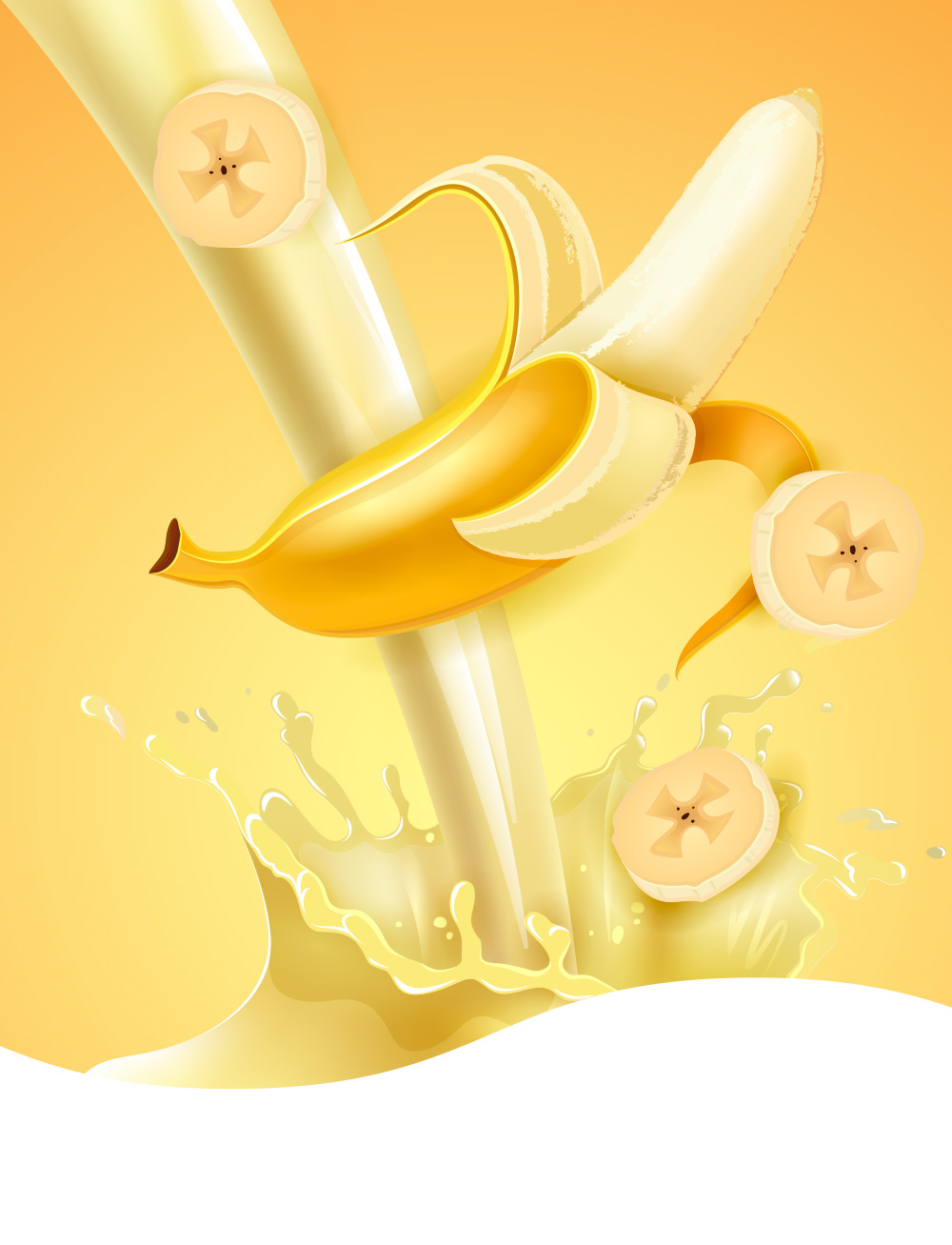 Banana Flavored Milk Drink 6.8oz(200ml) 6 Packs