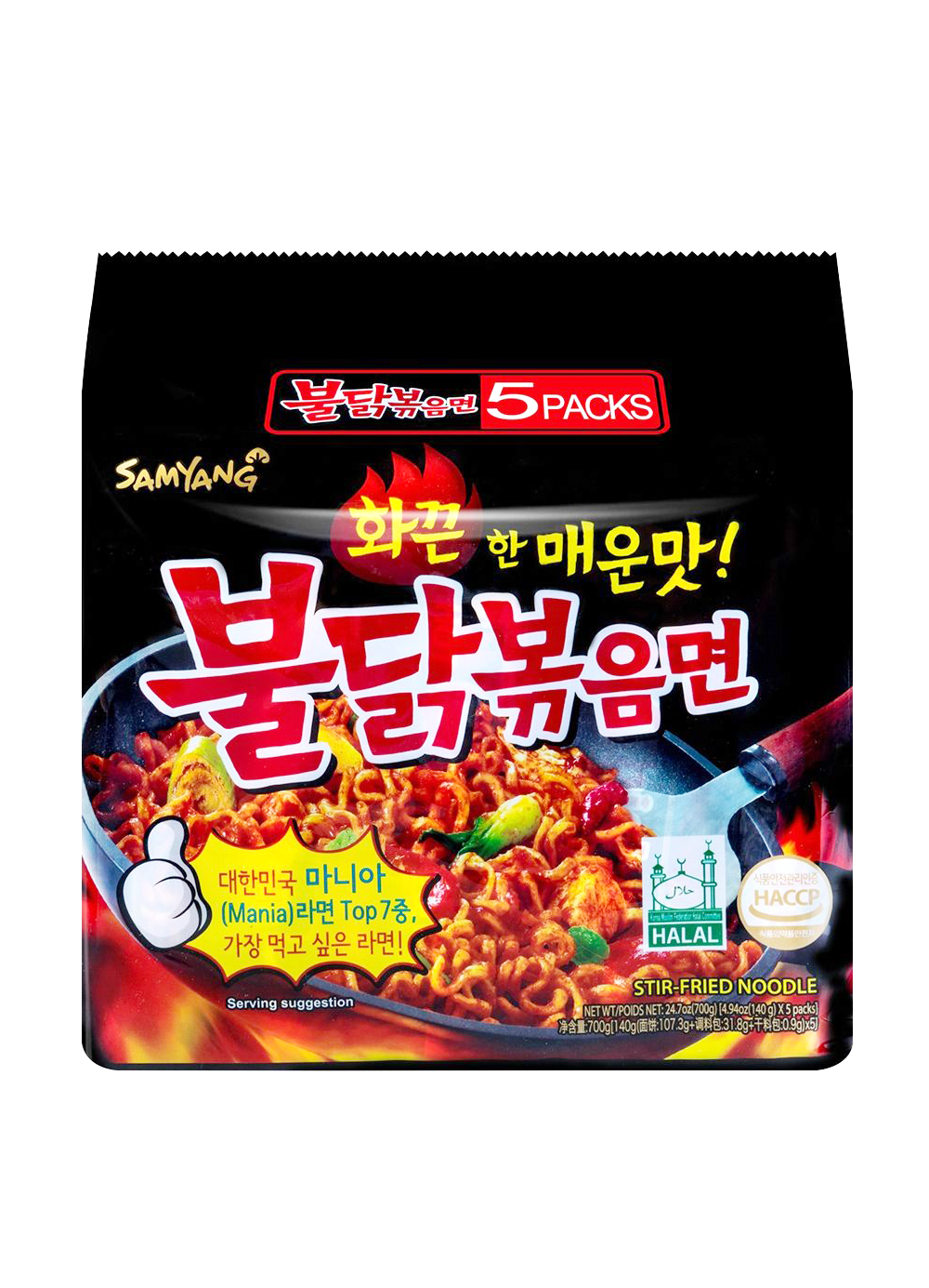 Hot Chicken Flavor Ramen 4.94oz(140g) 5 Packs